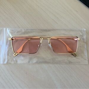 Pink and Gold Rectangle Sunglasses Eyeglasses Glasses